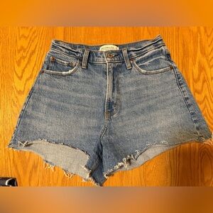 Abercrombie & Fitch Denim 90’s Relaxed Cut Off Shorts High Rise Size 27 4 Curve